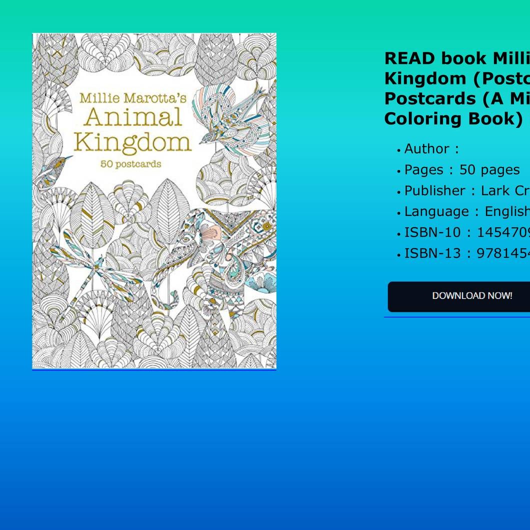 READ book Millie Marotta s Animal Kingdom Postcard Box 50 Postcards A  Millie Marotta Adult .pdf | DocDroid