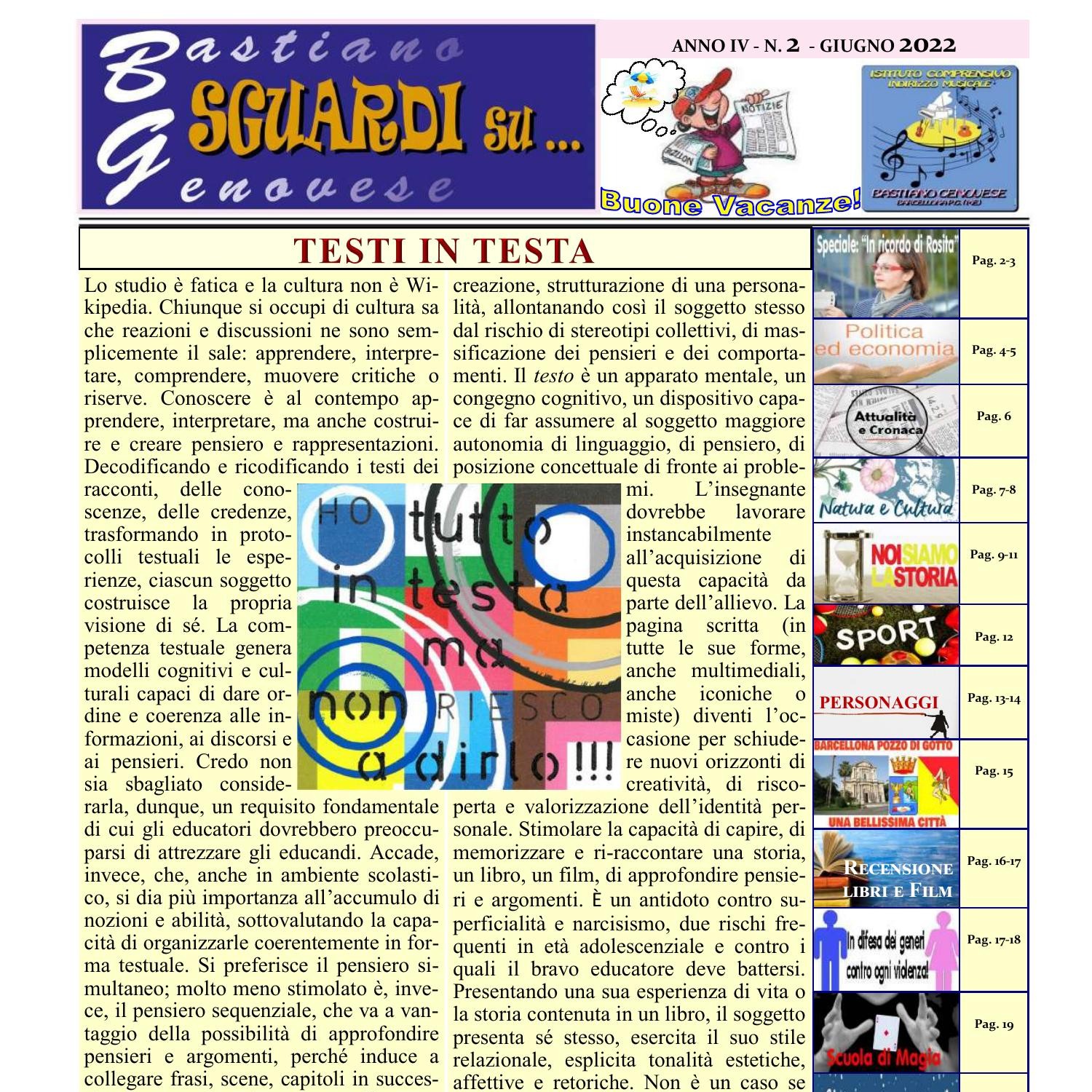 Giornalino Scolastico Giugno 2022 Pdf Docdroid