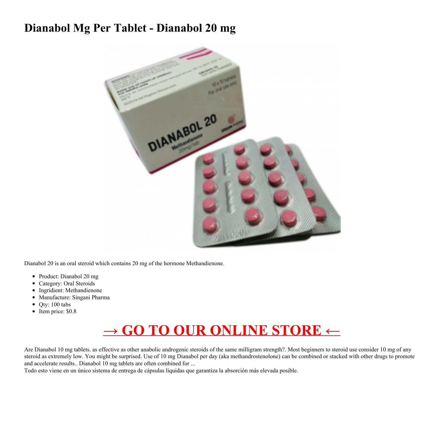 Dianabol Mg Per Tablet Dianabol 20 Mg pdf DocDroid