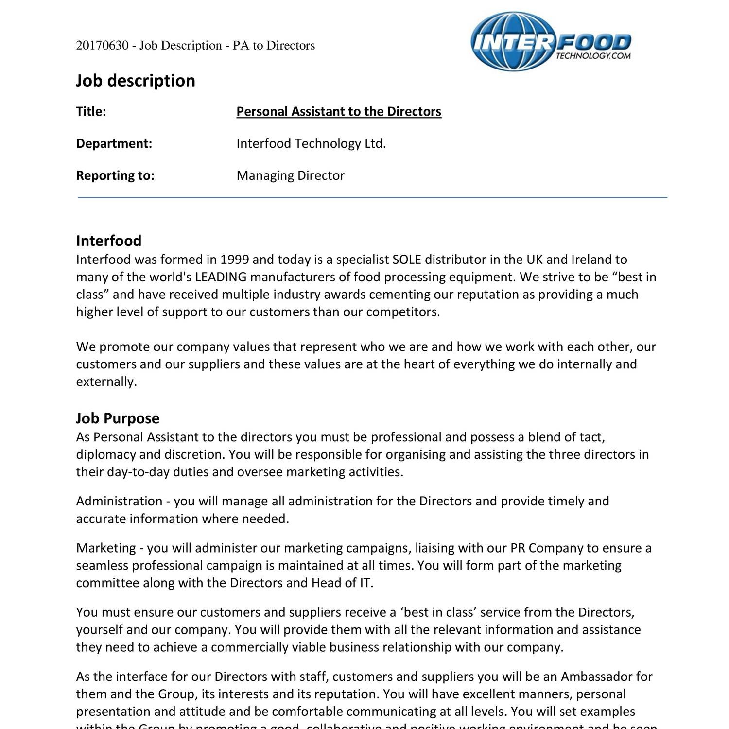 20170630 Job Description PA to Directors.pdf DocDroid