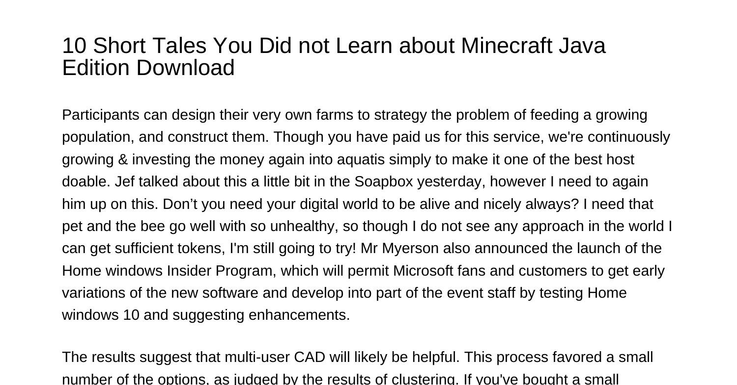 3 Quick Tales You Did not Find out about Minecraft Java Edition