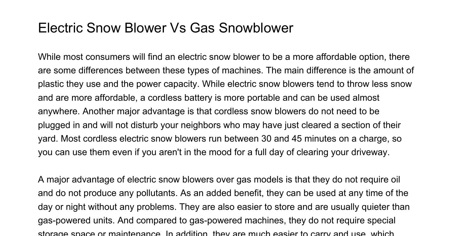 Electric Snow Blower Vs Gas Snowblowerkjpqz.pdf.pdf DocDroid