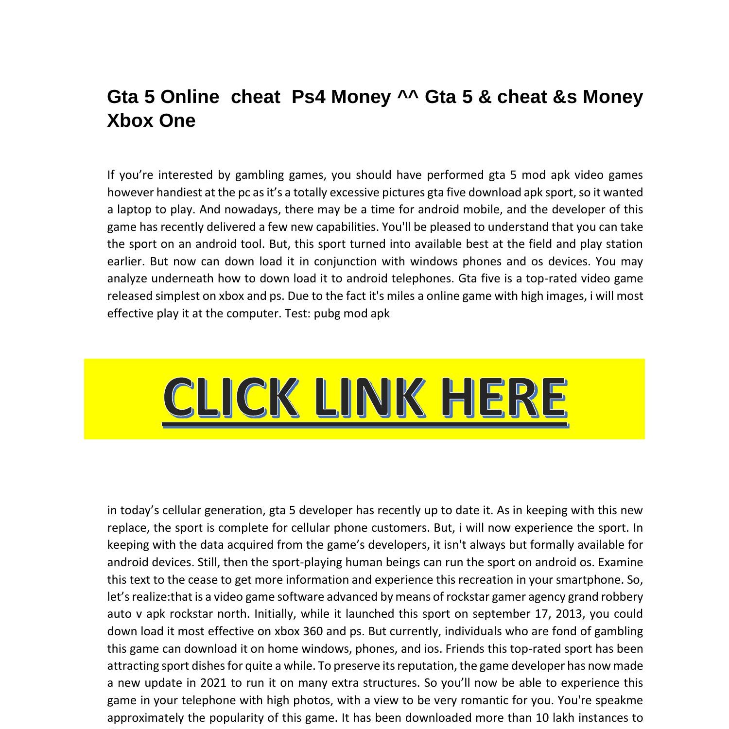 Gta 5 Online cheat Ps4 Money.pdf DocDroid