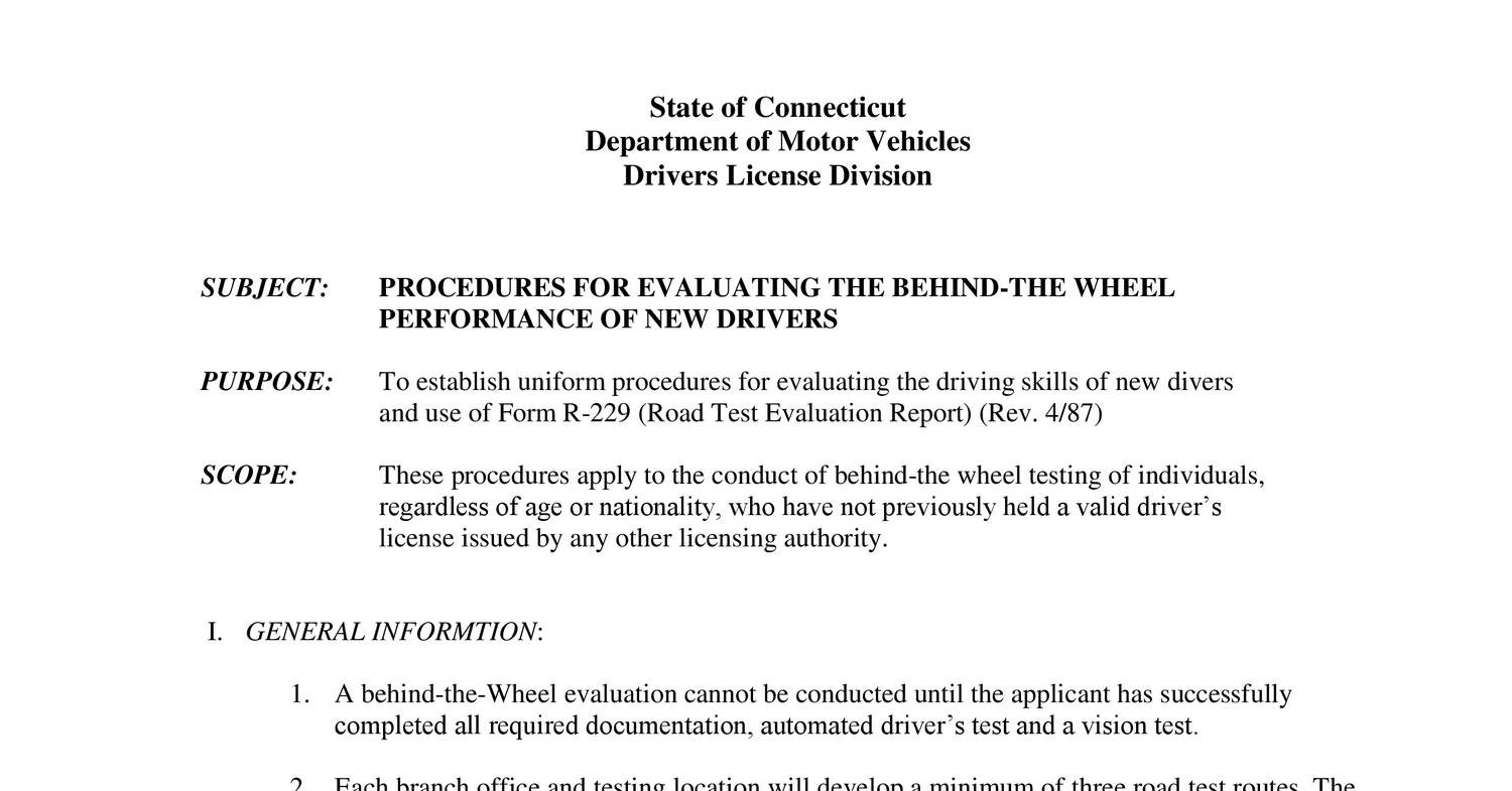 DMV tester checklist.doc | DocDroid