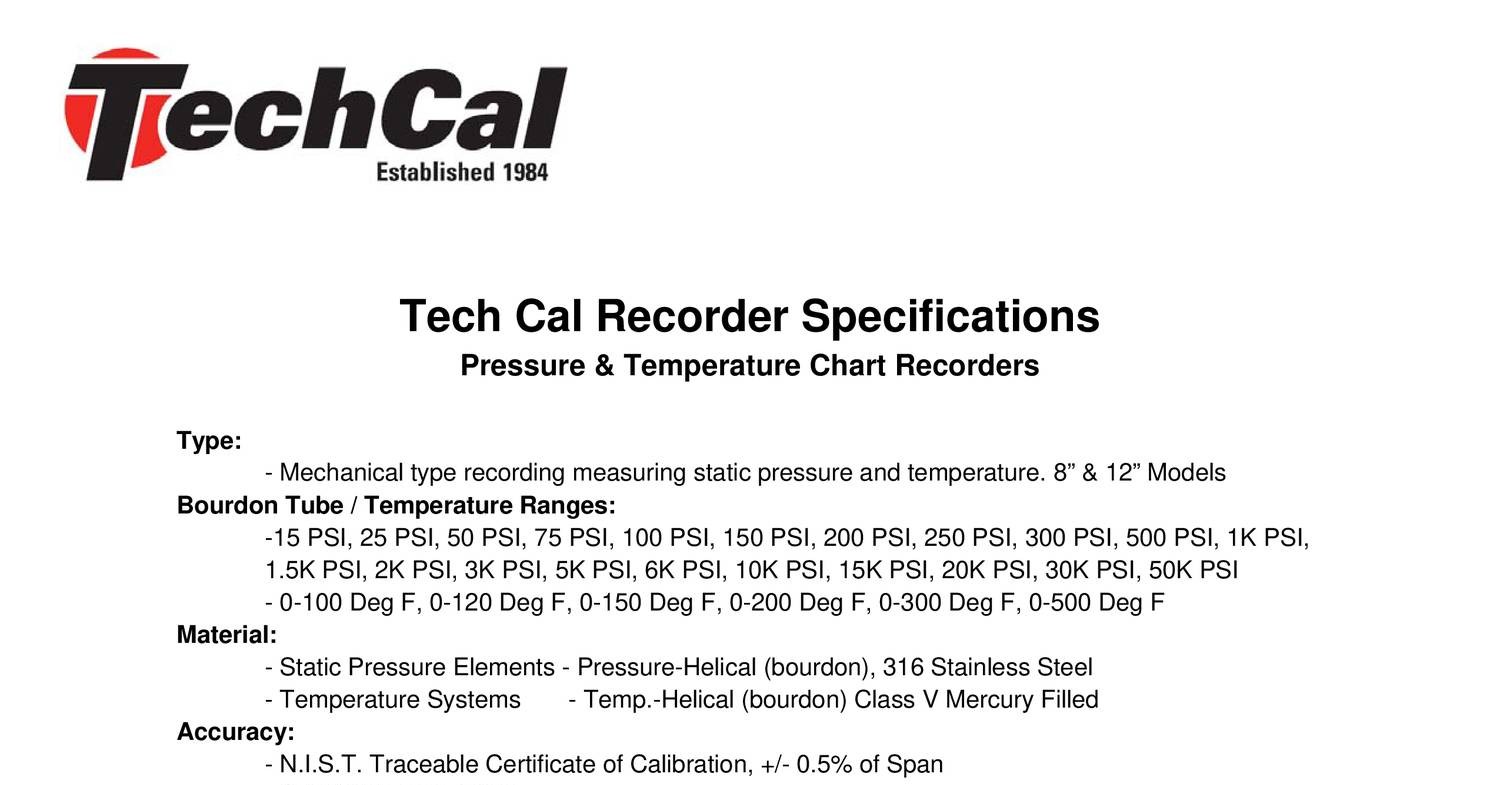 Tech Cal Recorder Specifications.pdf | DocDroid