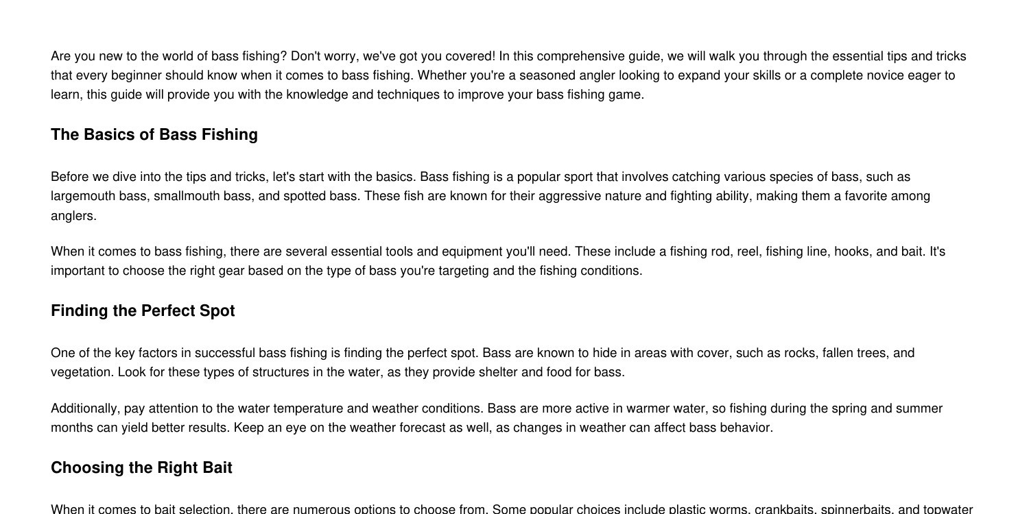 A Beginner's Guide to Bass Fishing: Essential Tips and Tricks.pdf