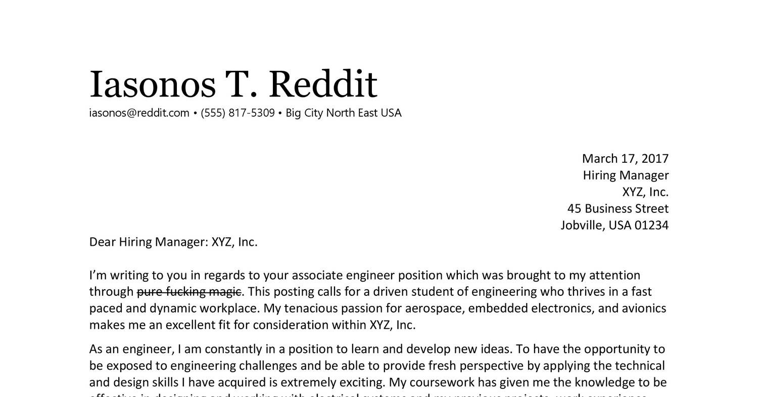 how to write an amazing cover letter reddit