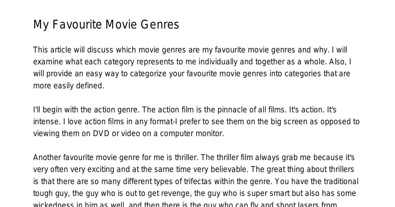 my favorite movie genre essay