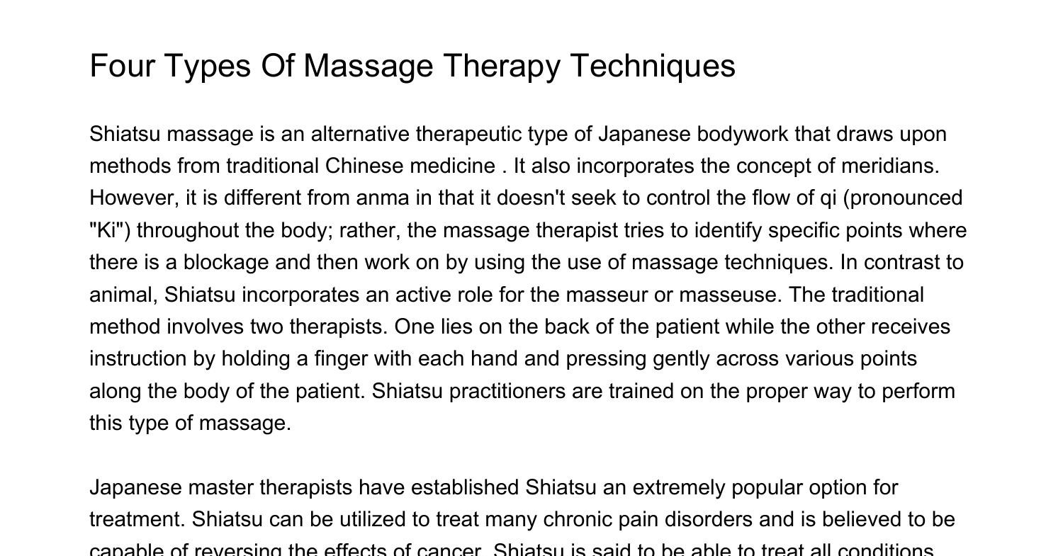 Four Different Types of Massage Therapy Techniquesmiash.pdf.pdf DocDroid
