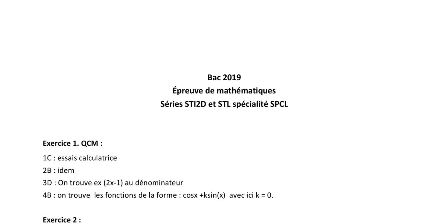 Corrigé Livre Maths 1re Sti2d Delagrave Pdf 2019