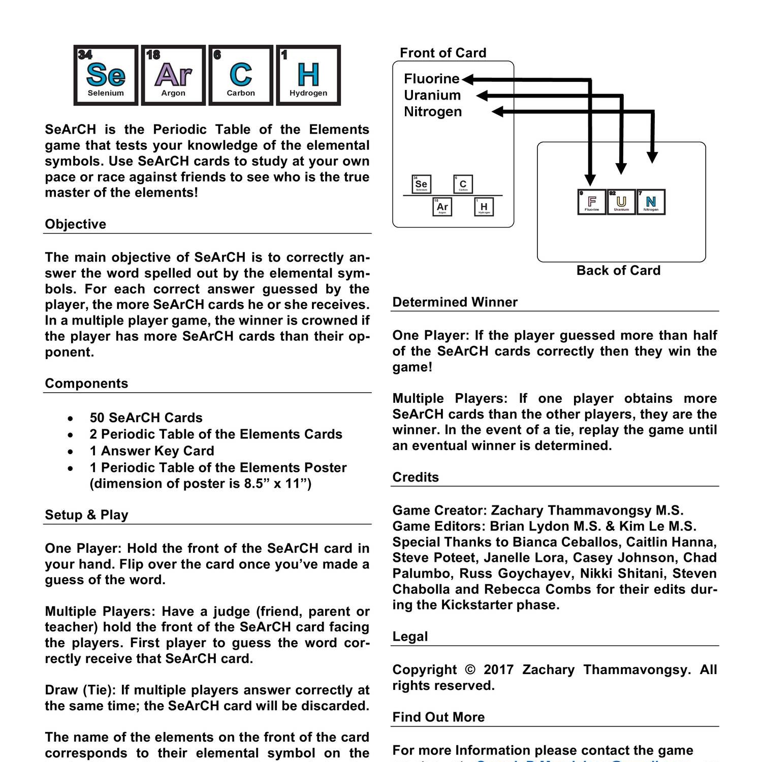 SeArCH Free Print and Play Manual and Periodic Table.pdf | DocDroid