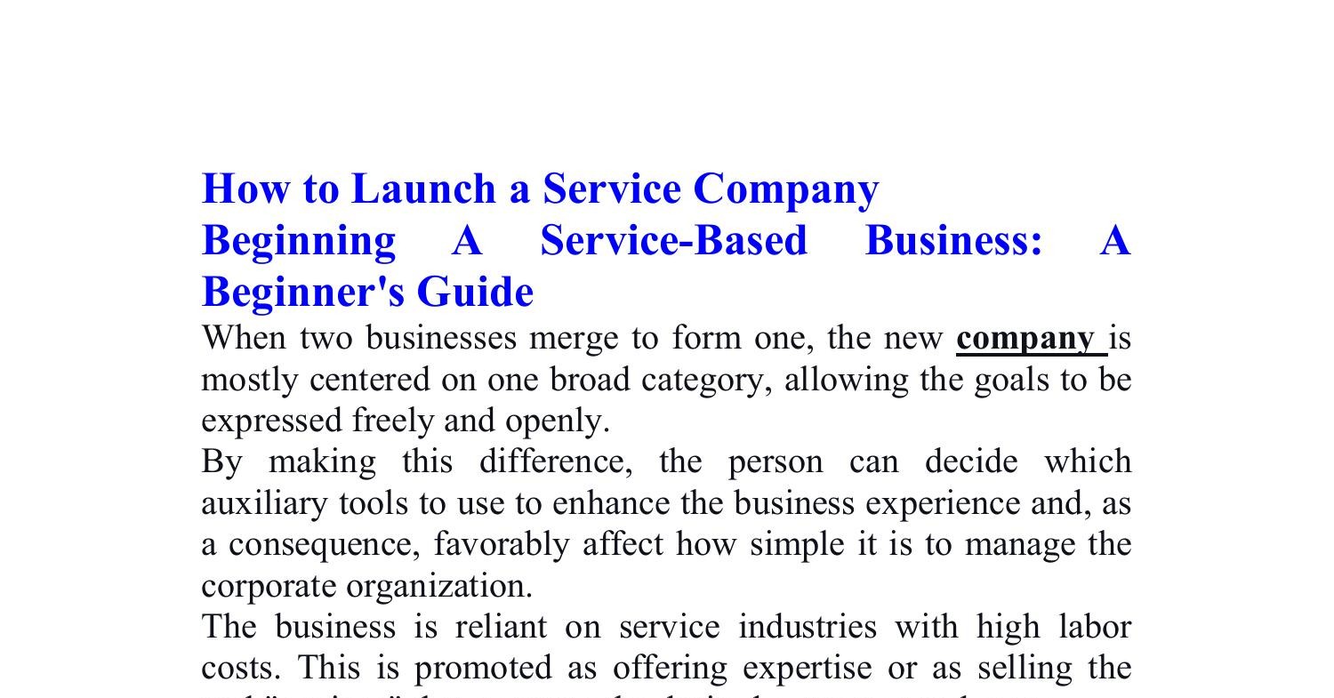How to Launch a Service Company.pdf | DocDroid