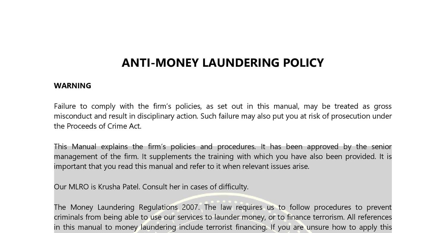 thesis on anti money laundering