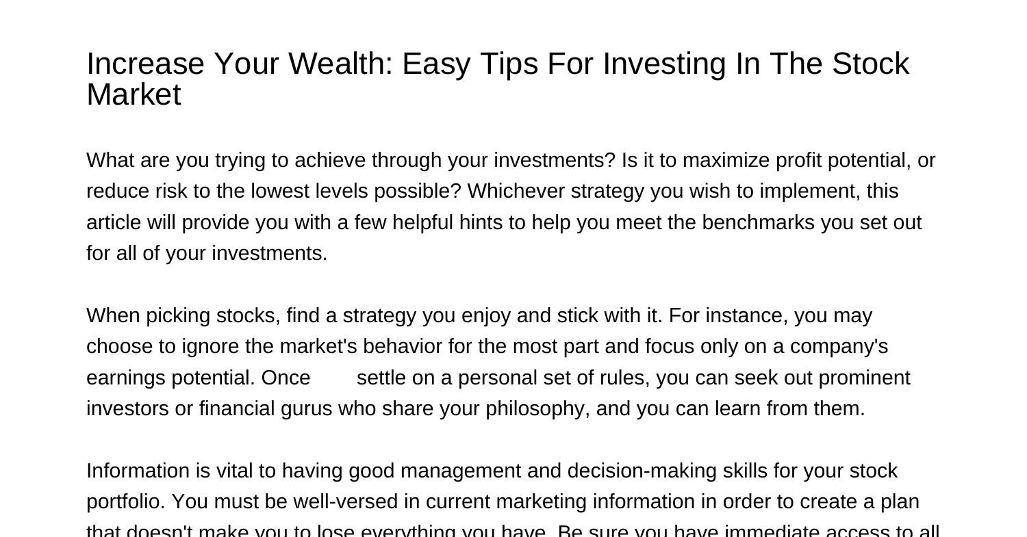 Increase Your Wealth Easy Tips For Investing In The Stock Marketgjyrq.pdf.pdf