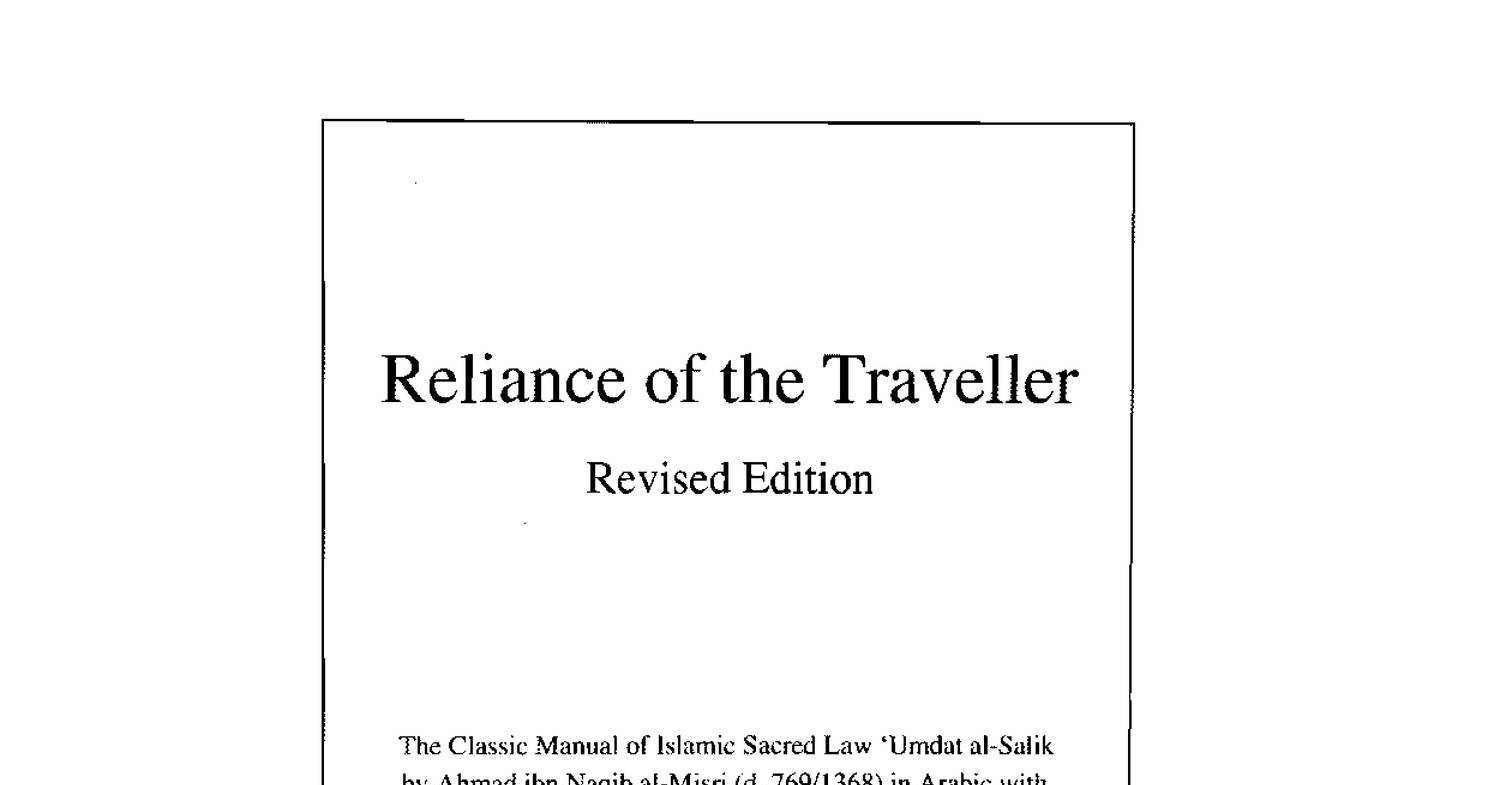 Umdat asSalik Reliance of the Traveller englisharabic translation