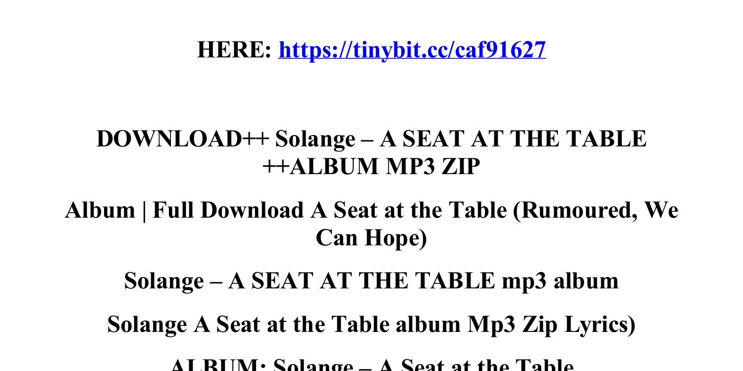 Solange A Seat At The Table Al Zip Pdf Docdroid