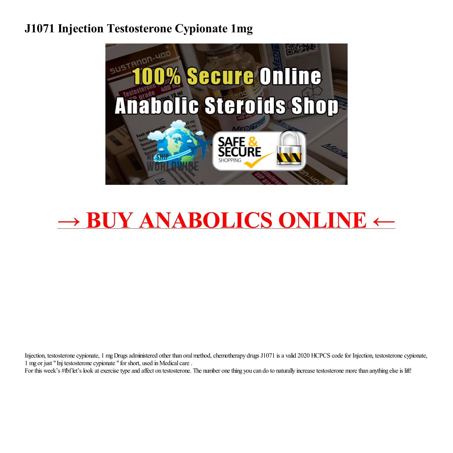 J1071 Injection Testosterone Cypionate 1mg Html Pdf Docdroid