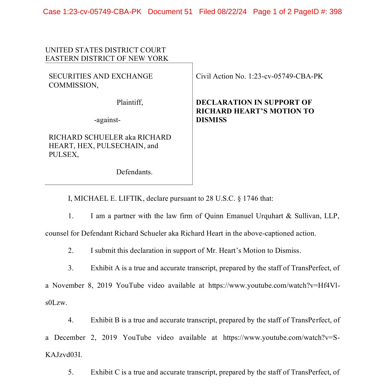 2024.08.22 Liftik Declaration and Exhibits.pdf | DocDroid
