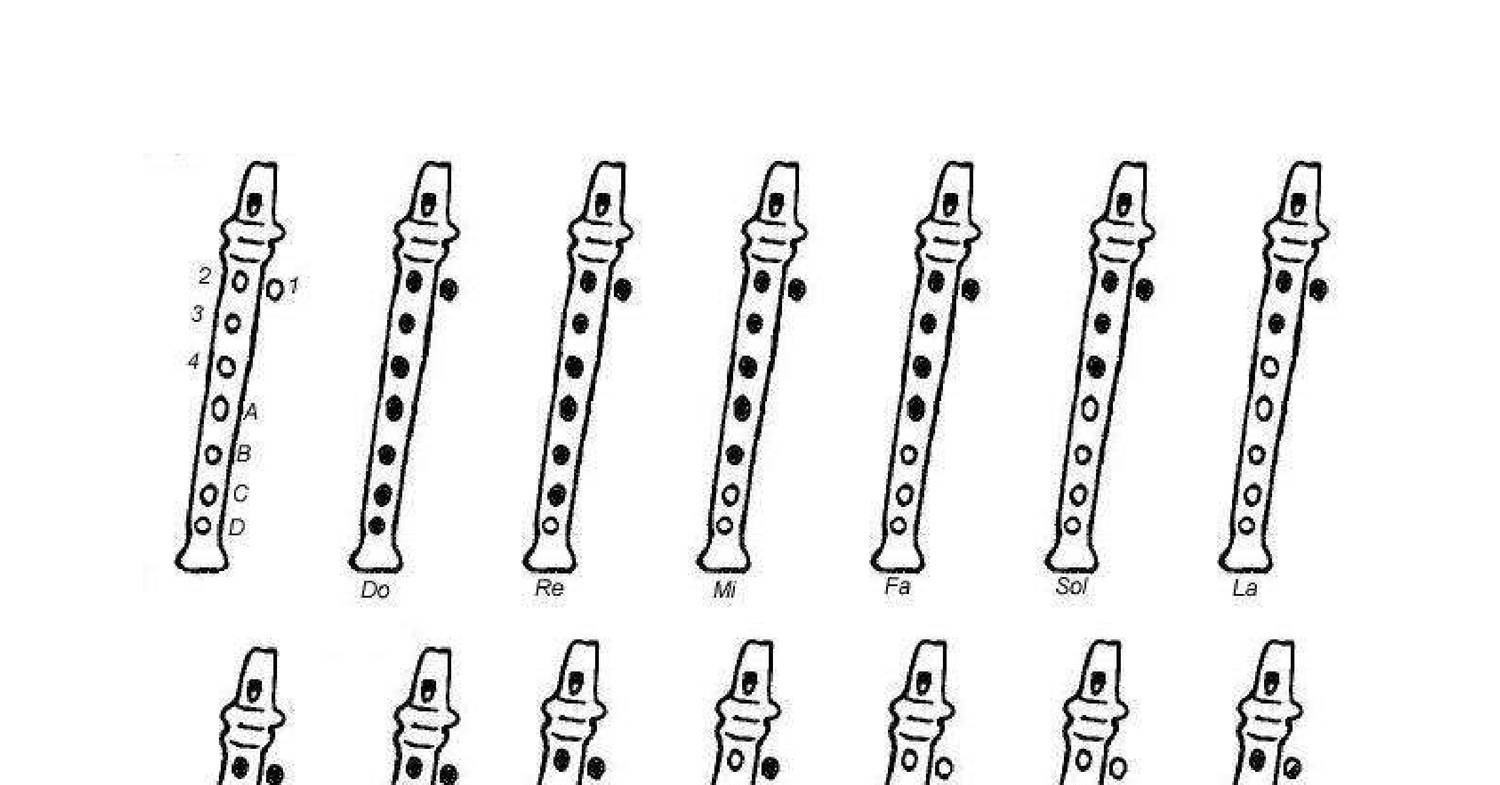 Factor malo base un millón posiciones de las notas en flauta galope