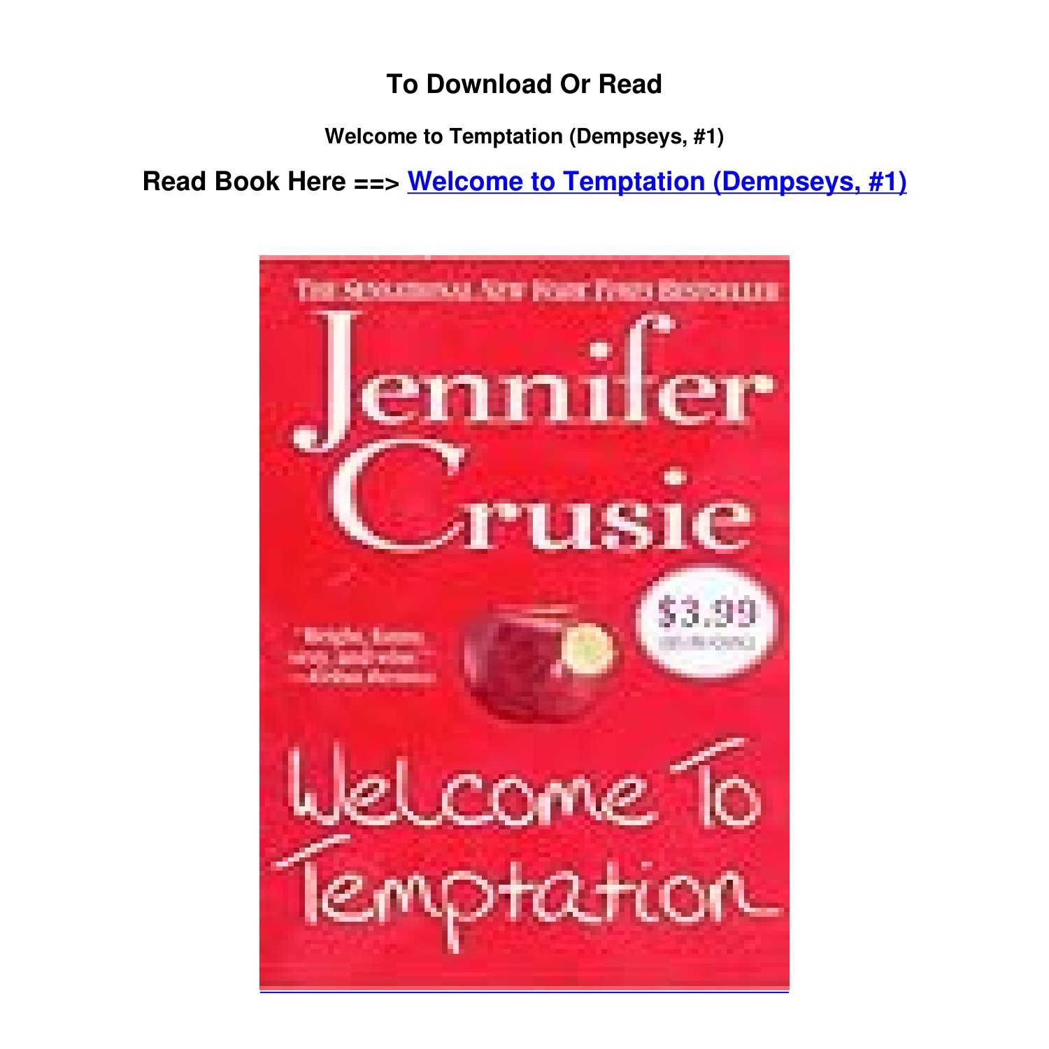 pdf Download to Temptation Dempseys 1 by Jennifer Crusie.pdf