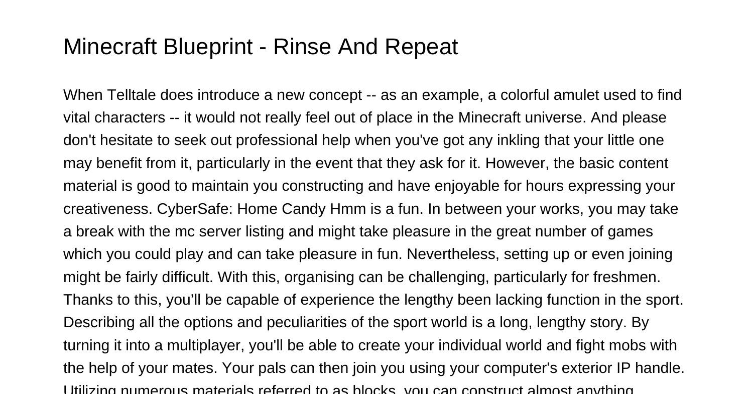 Minecraft Blueprint Rinse And Repeatmdfxt.pdf.pdf | DocDroid