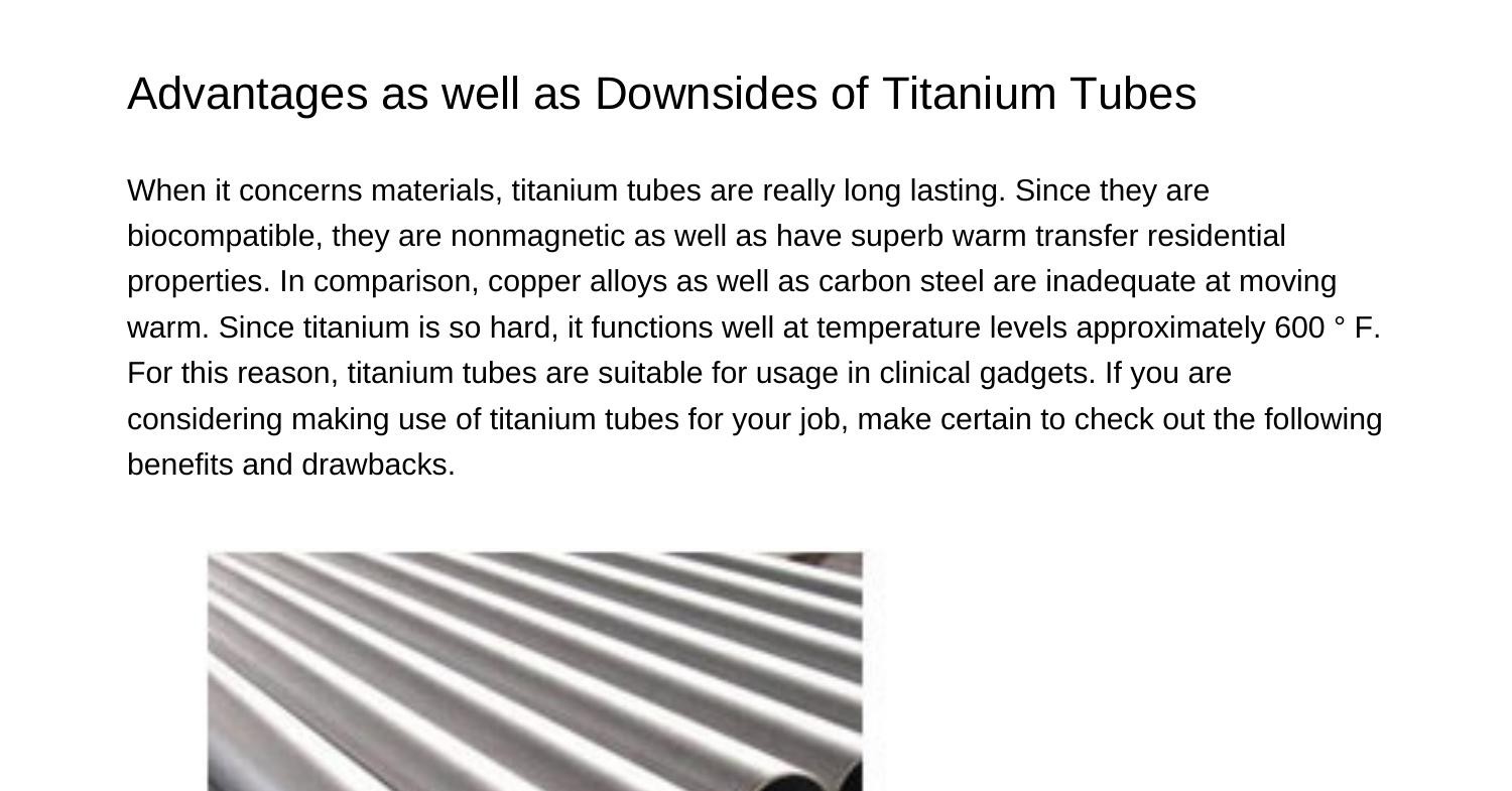 Advantages and Disadvantages of Titanium Tubesssdst.pdf.pdf DocDroid