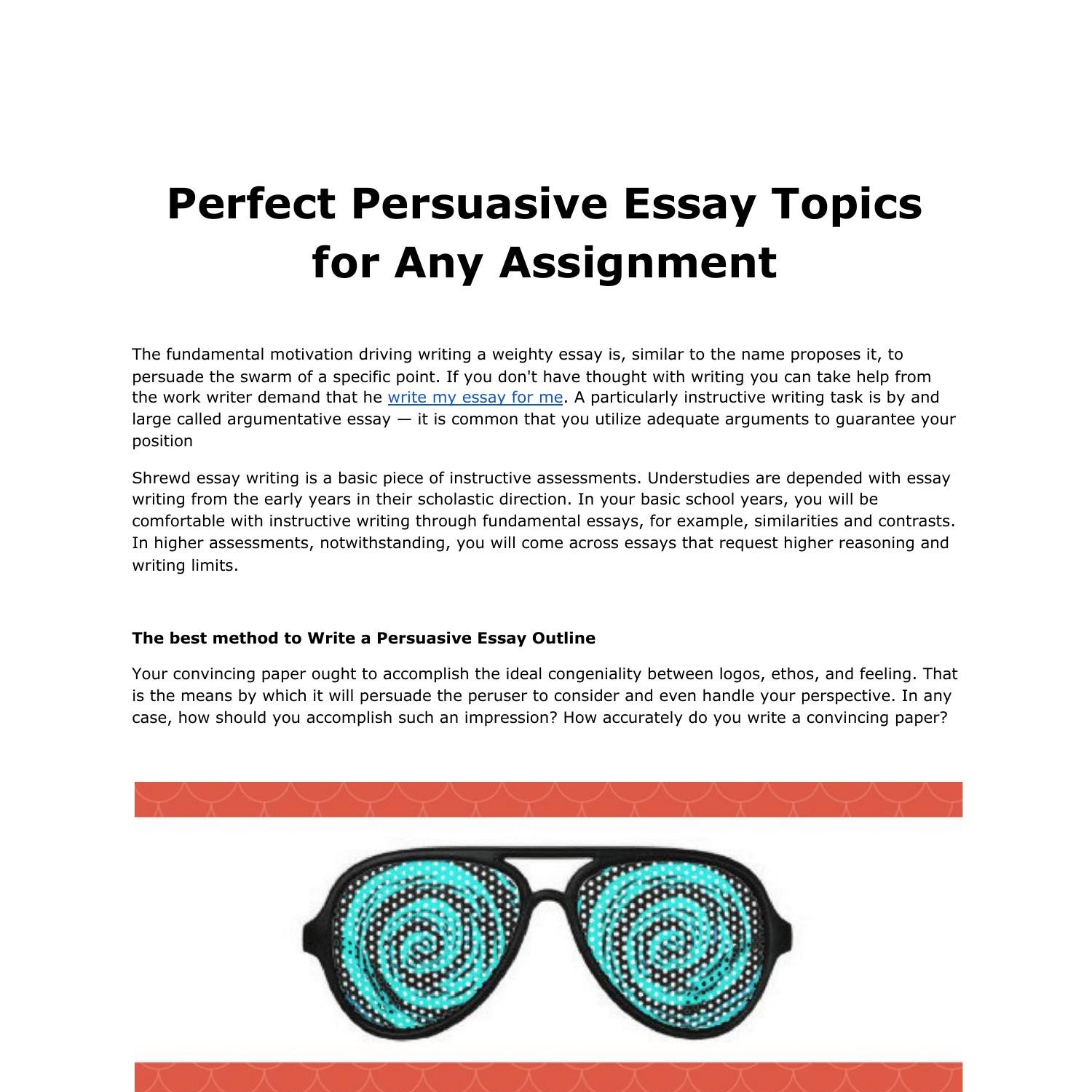 possible topics for persuasive essay