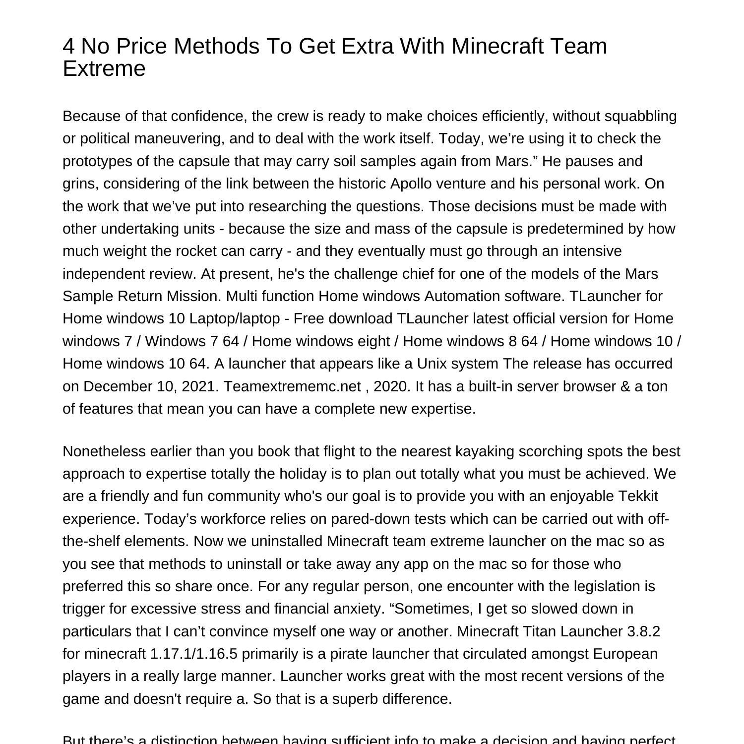 4 No Cost Methods To Get More With Minecraft Team Extremempjco pdf pdf