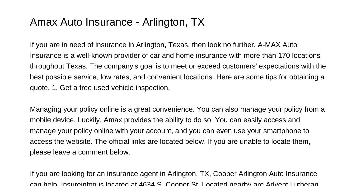 Amax Auto Insurance Arlington TXugkfz.pdf.pdf DocDroid