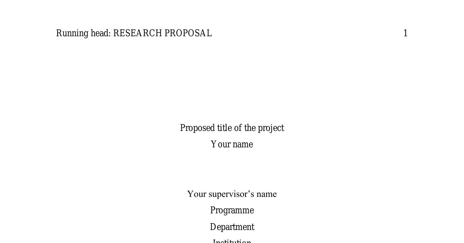 apa research proposal paper format