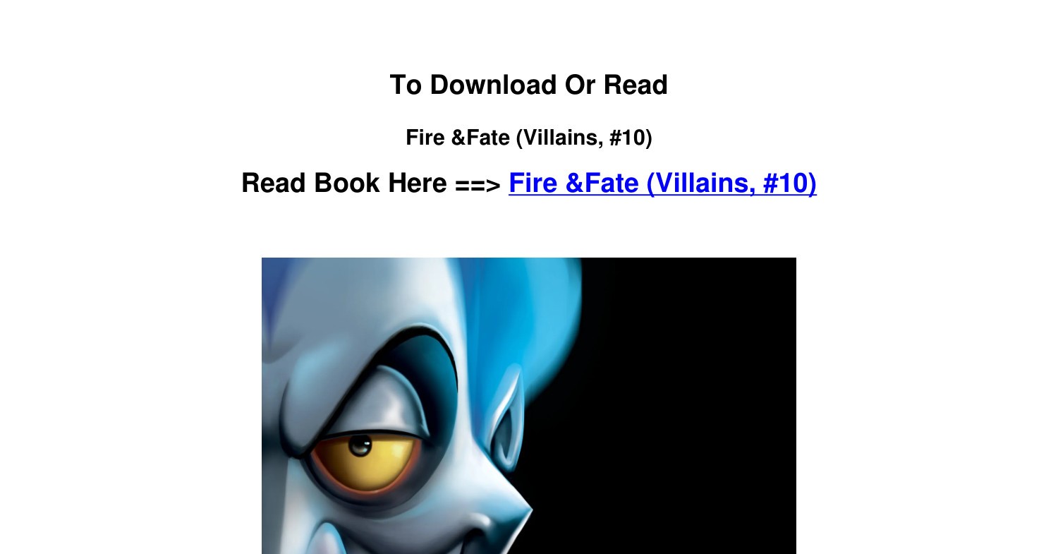 Fire and Fate by Serena Valentino - Villains - Disney Villains Books