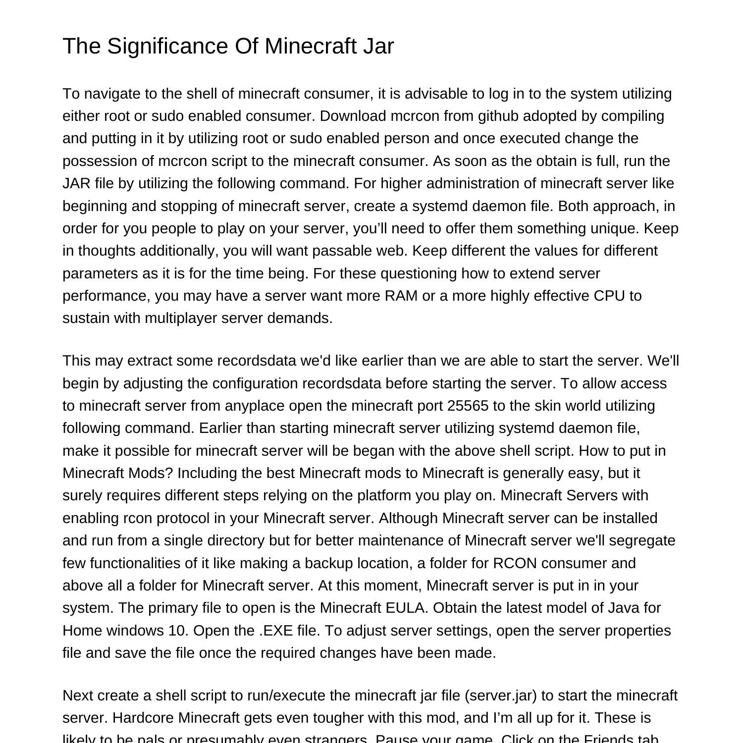 The Significance Of Minecraft Jardxziv.pdf.pdf | DocDroid