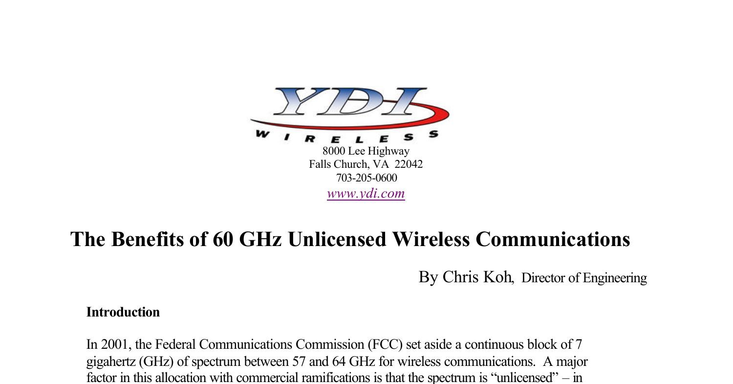 The benefits of 60 GHz unlincened wireless communication.pdf DocDroid