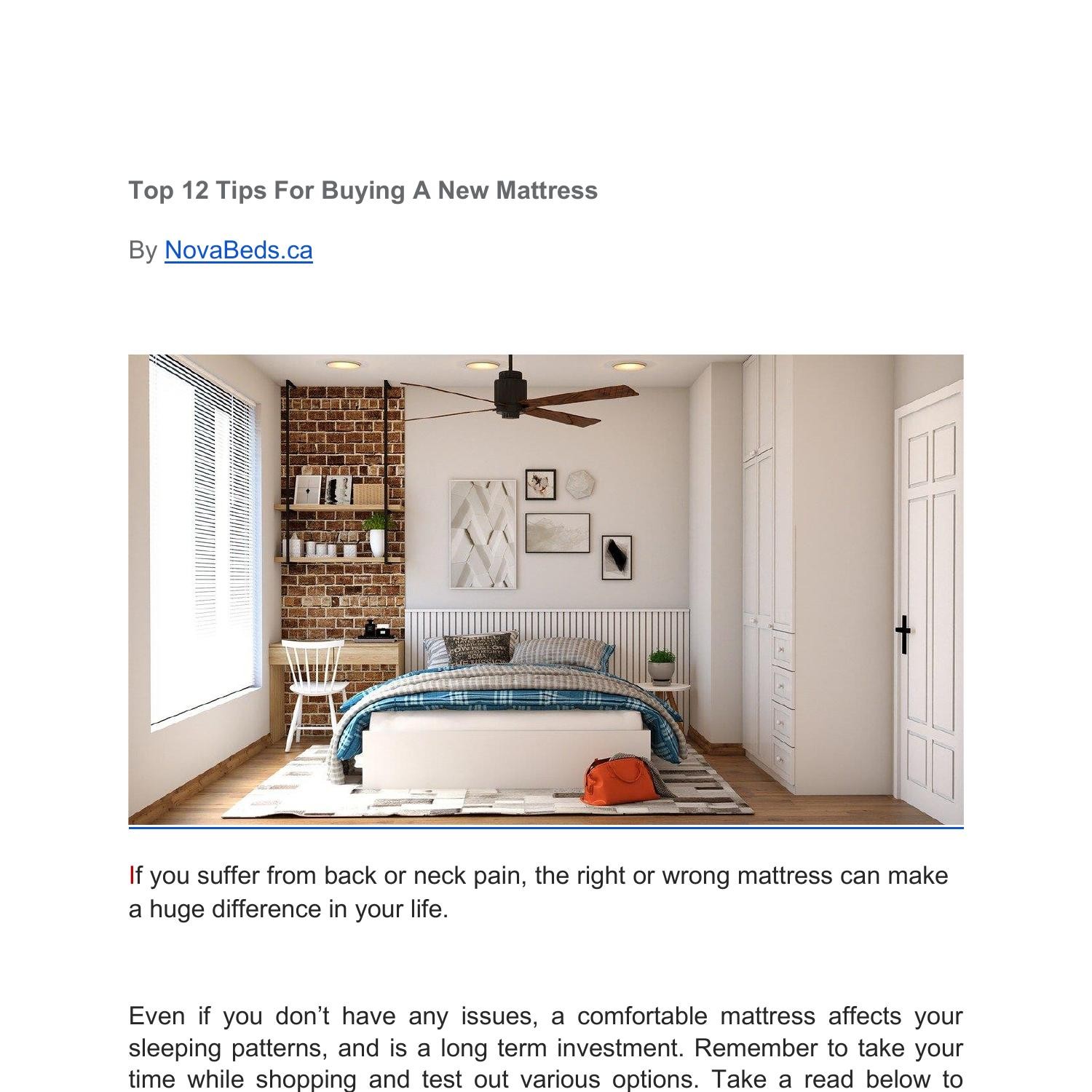 Top 12 Tips For Buying A New Mattress.docx DocDroid