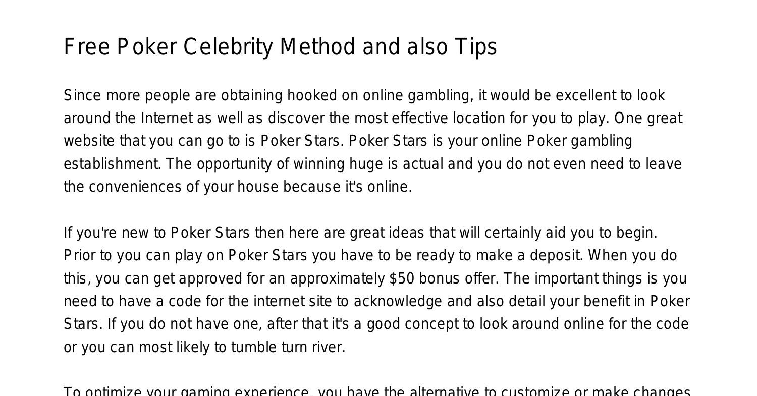 Free Poker Star Method as well as Tipsipcco.pdf.pdf | DocDroid