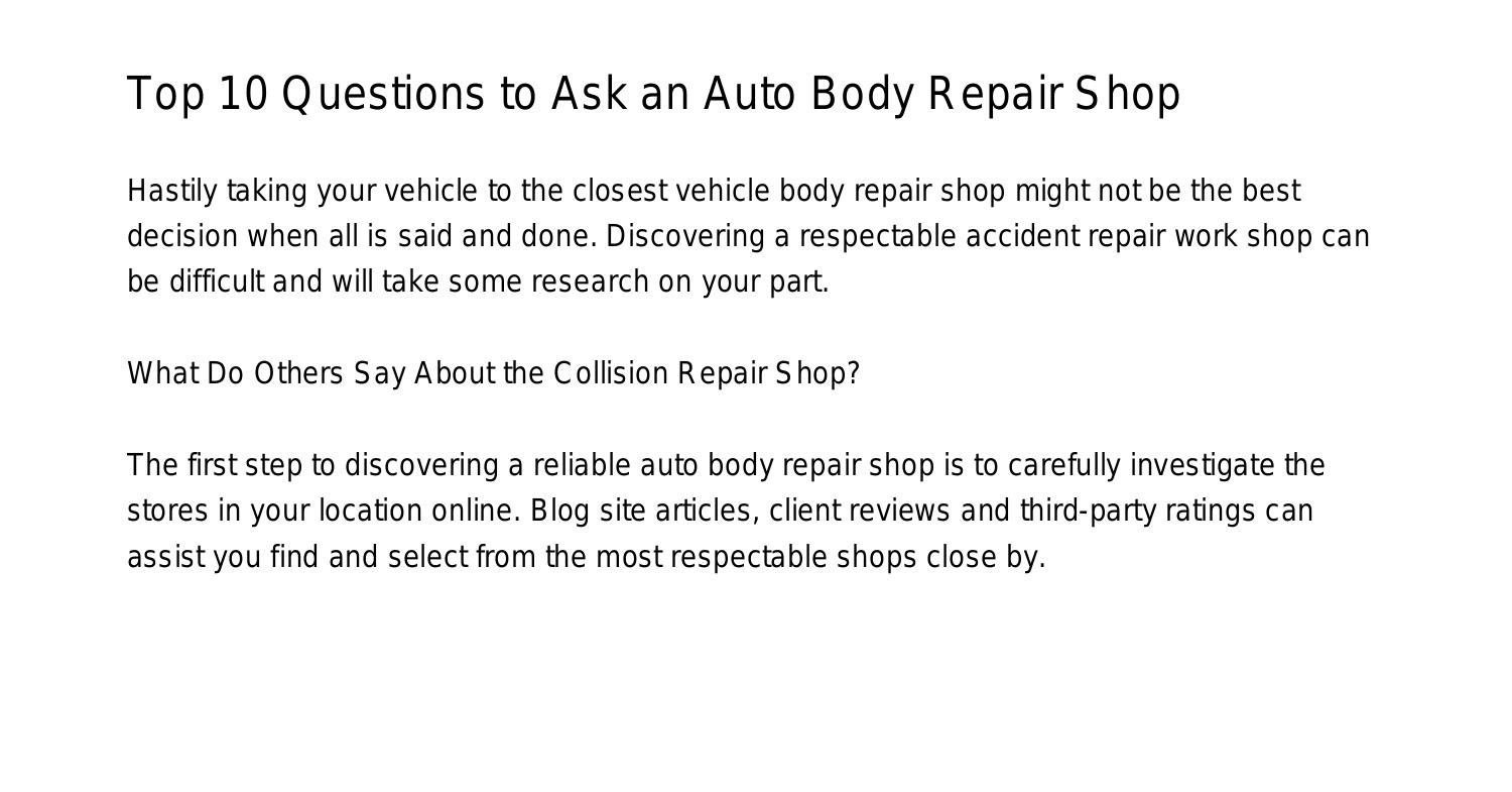 Top 10 Questions to Ask an Auto Body Repair Shopelmox.pdf.pdf DocDroid