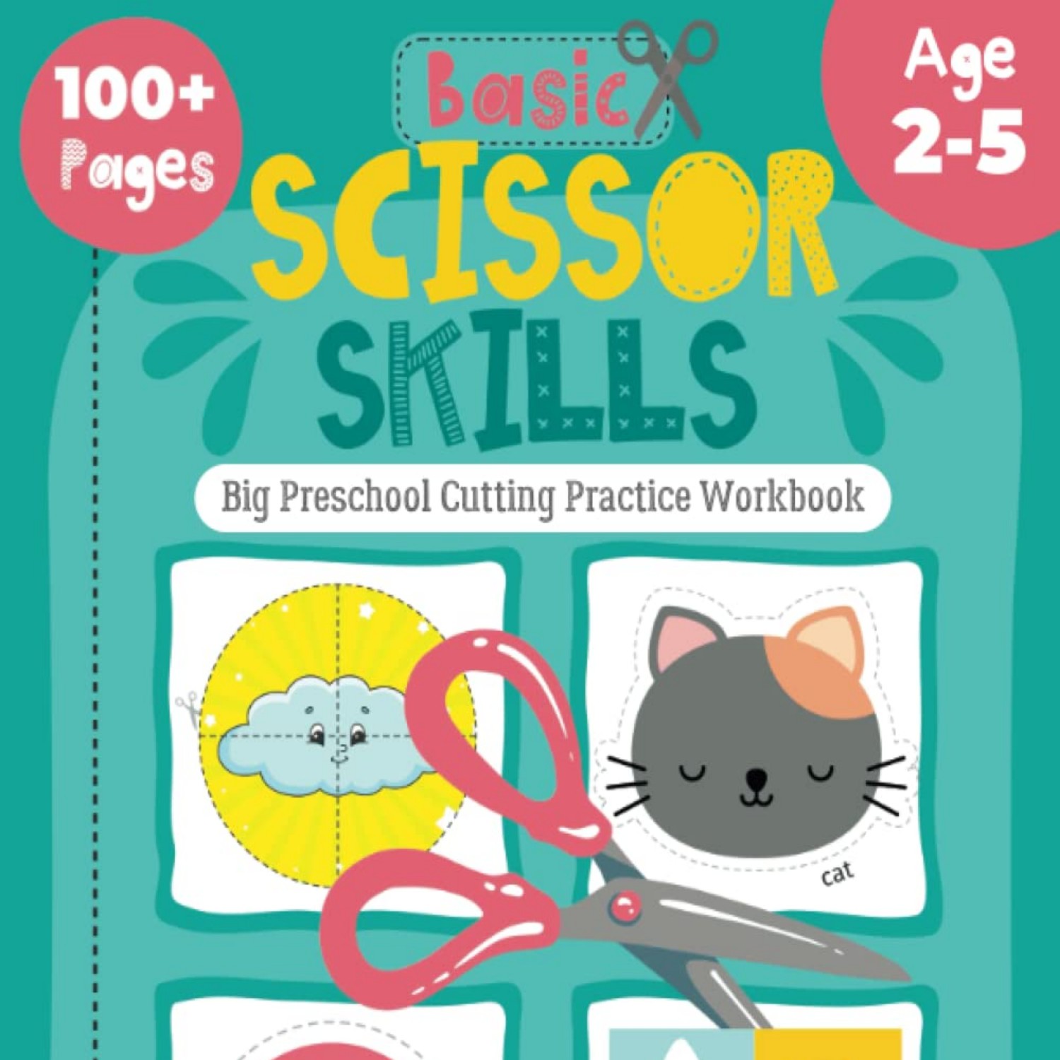 Scissor Skills: 52 Activities, Cutting practice activity book for kids ages  4+, Cut and Glue Activity Book , Scissor skills animals practice workbook