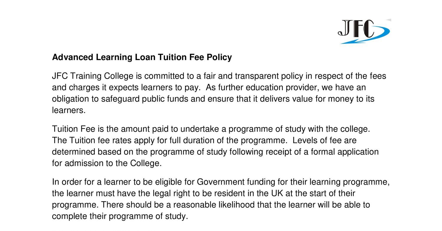 Advanced Learning Loan Tuition Fee Policy.pdf | DocDroid