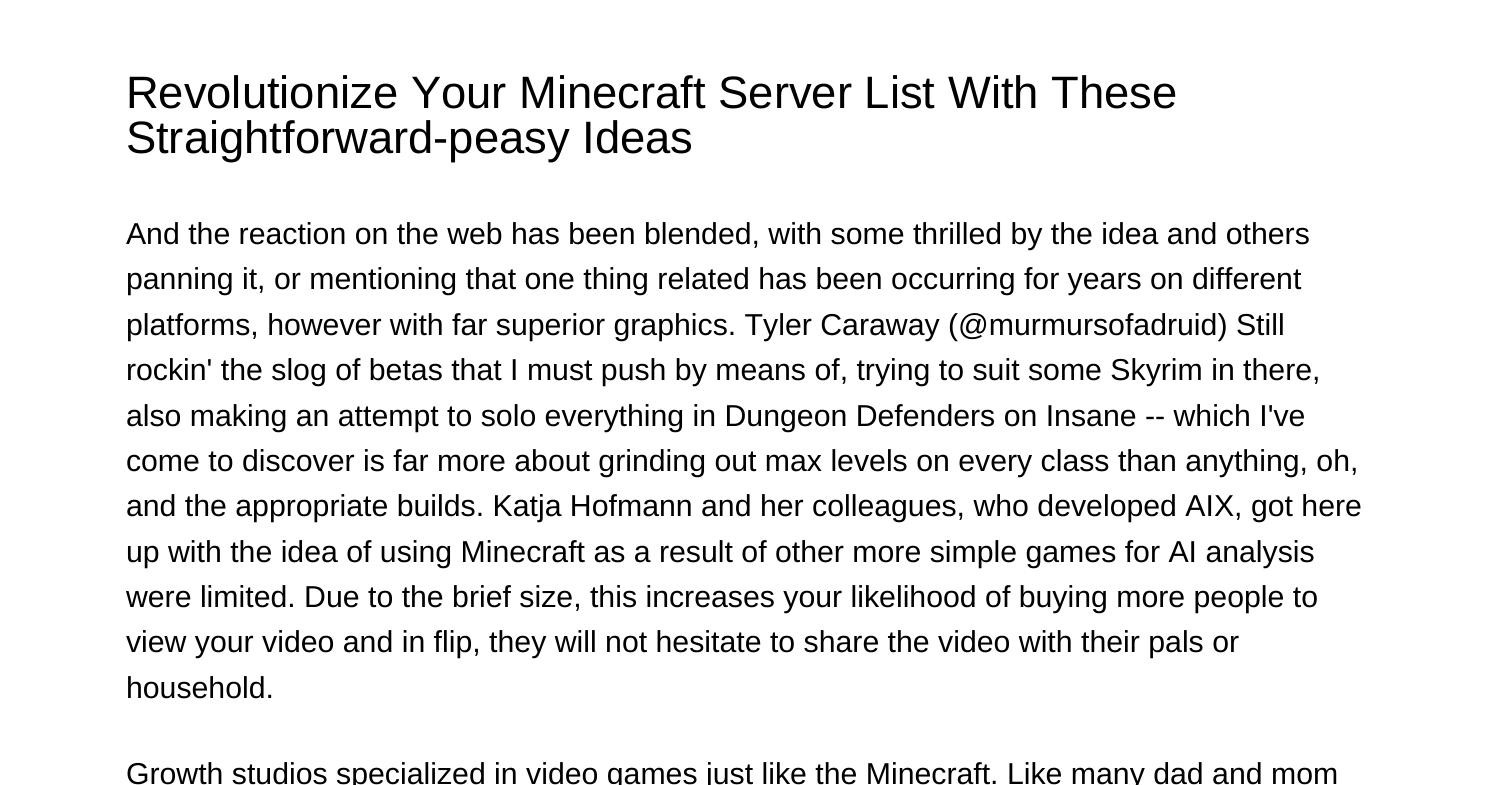 Revolutionize Your Minecraft Server List With These Easypeasy ...