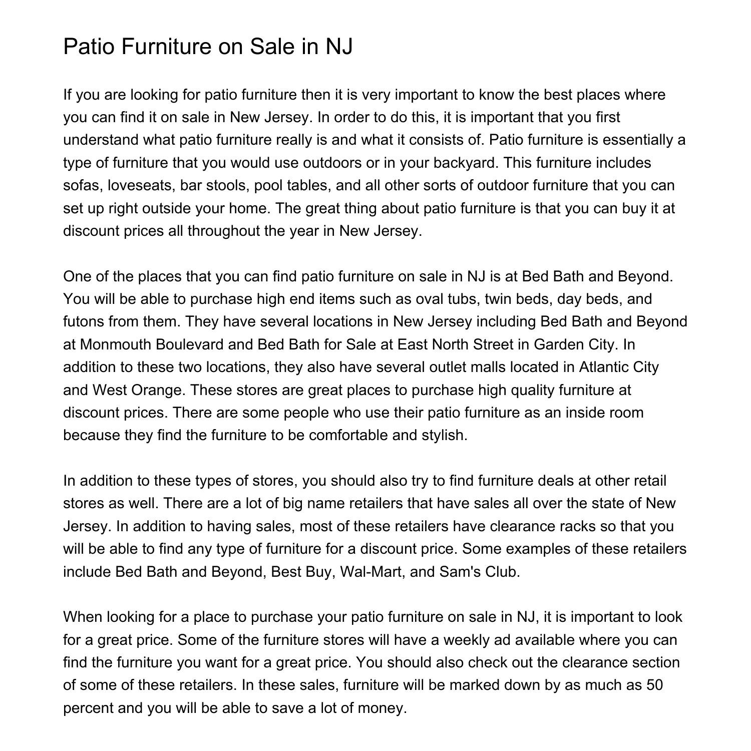 Patio Furniture on Sale in NJekwyb.pdf.pdf DocDroid