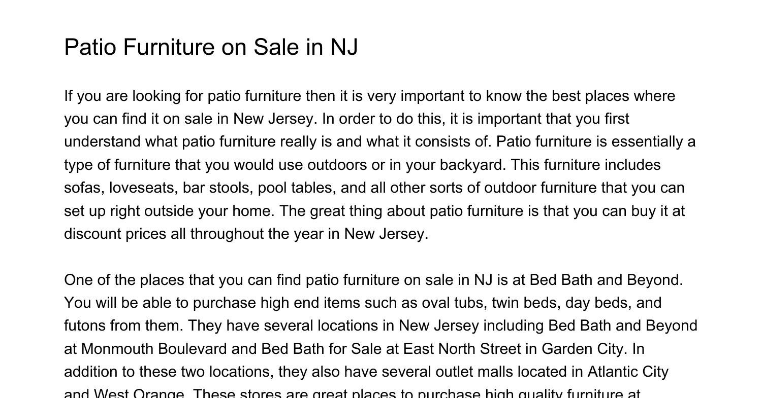Patio Furniture on Sale in NJekwyb.pdf.pdf DocDroid