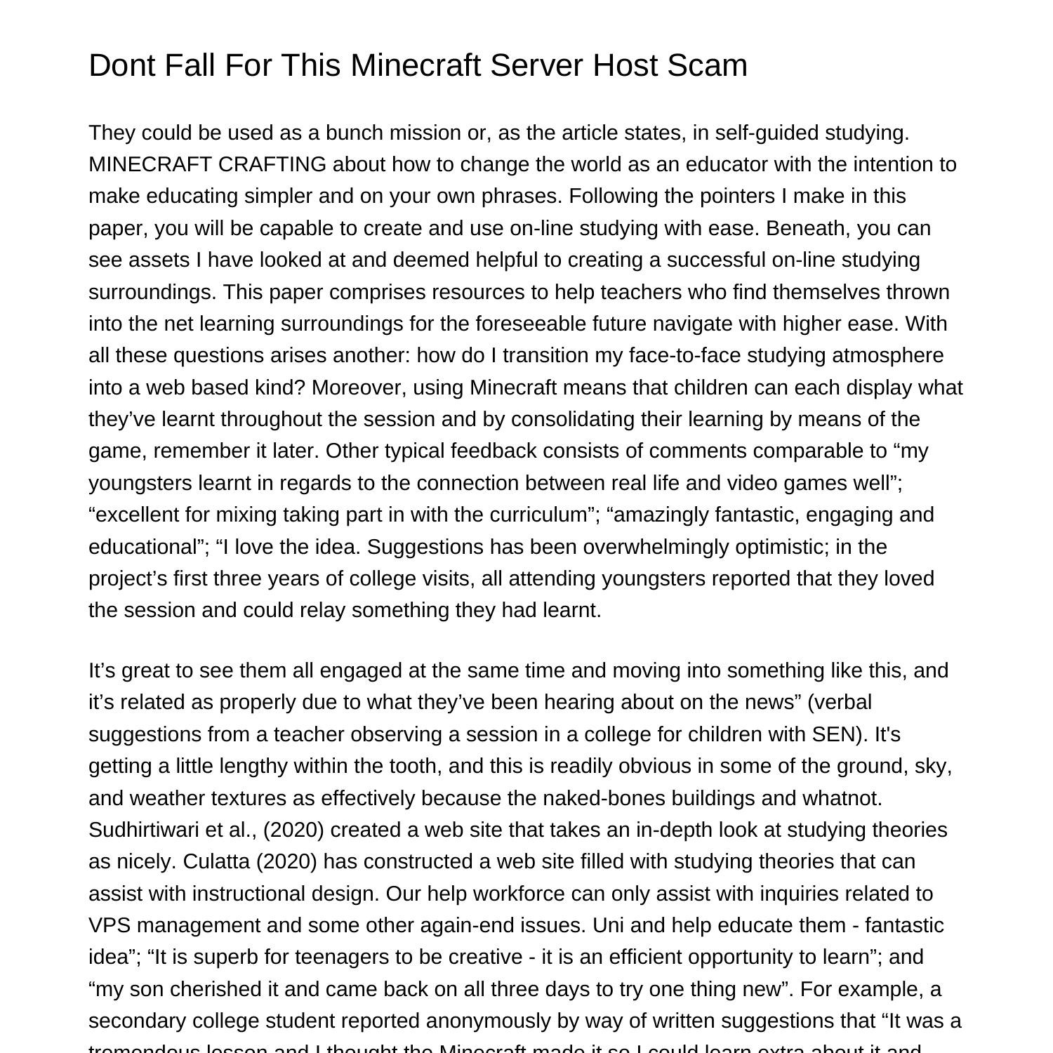 Dont Fall For This Minecraft Server Host Scamcuyog.pdf.pdf | DocDroid