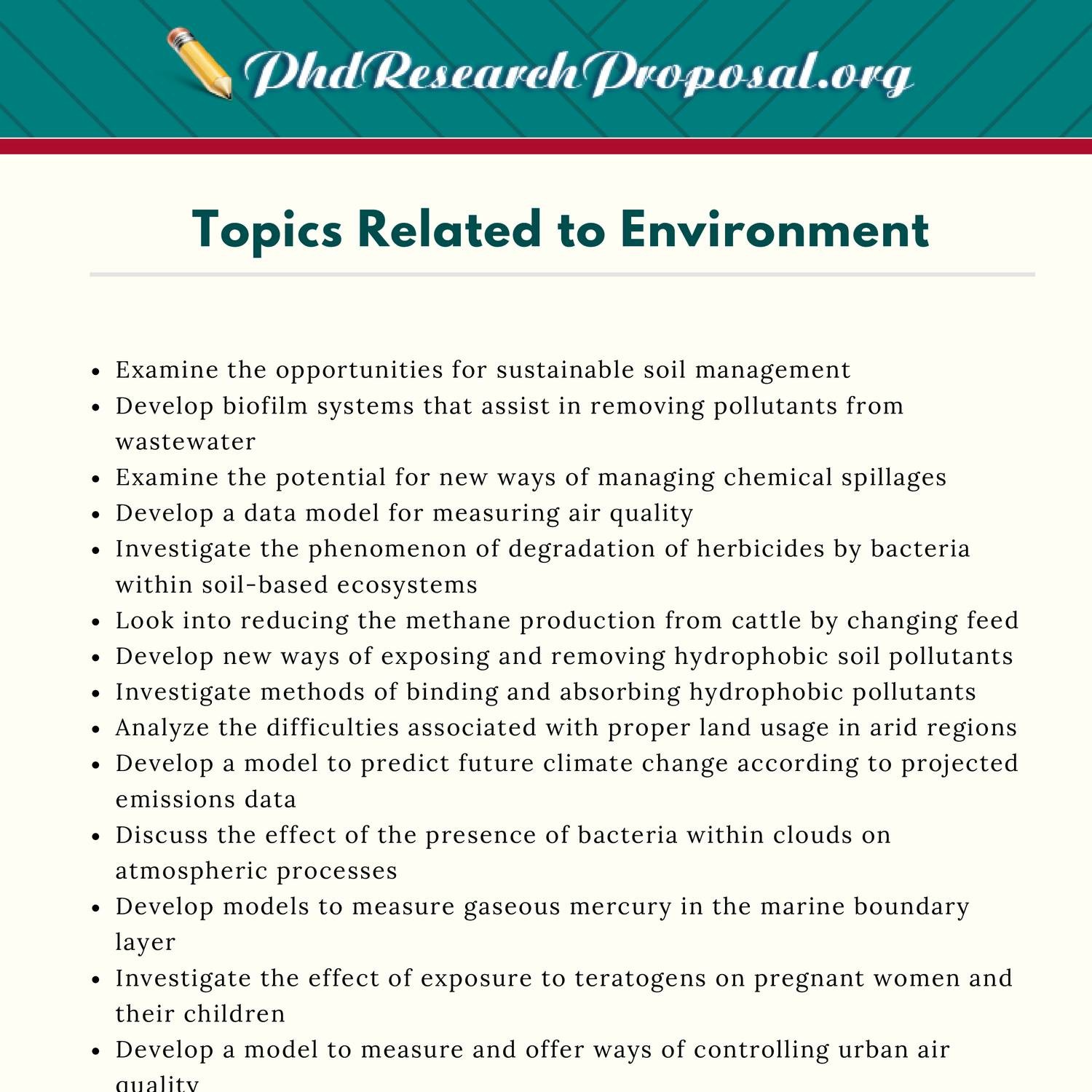 topics for environmental engineering thesis