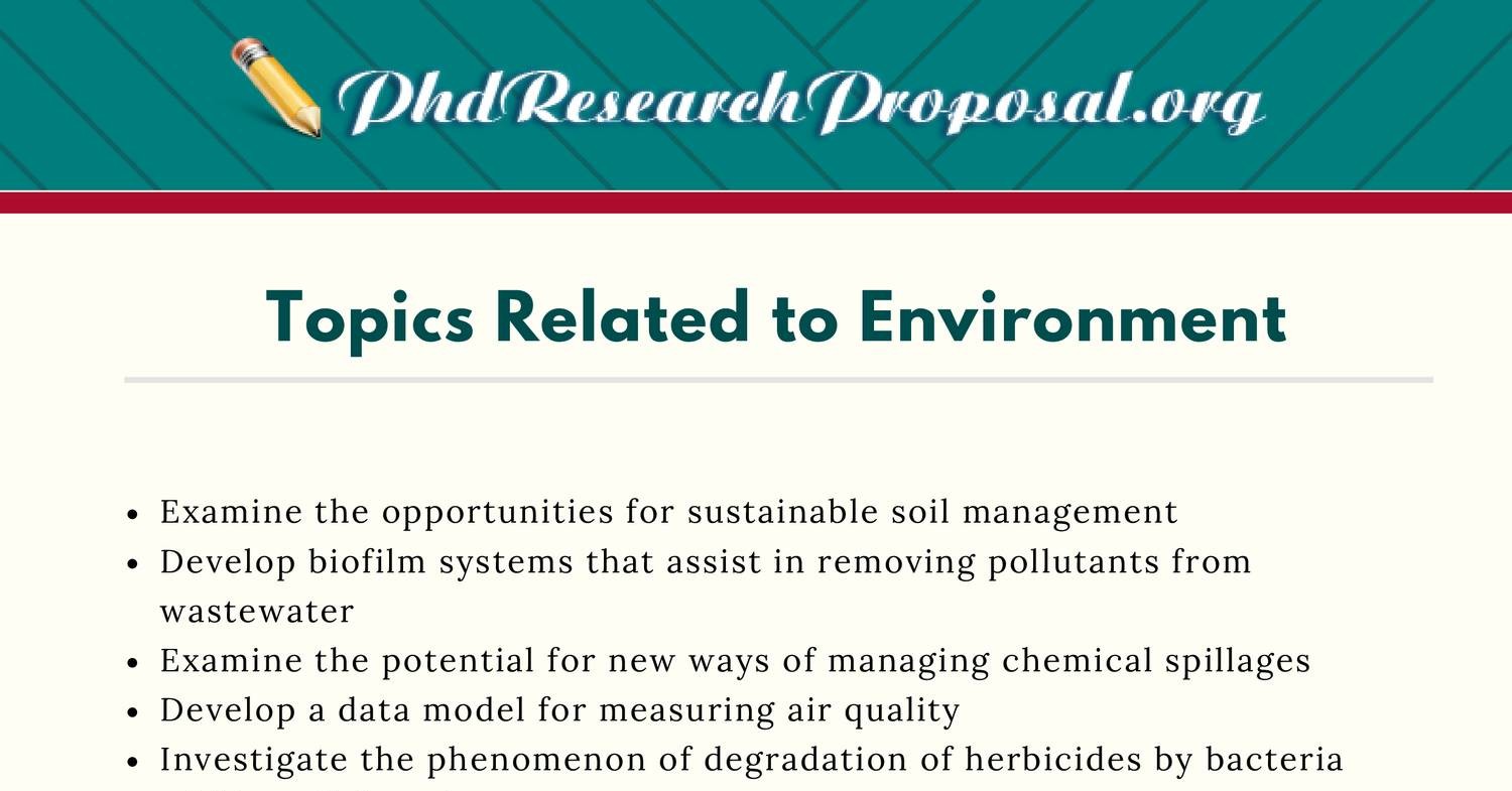 example of environmental research proposal