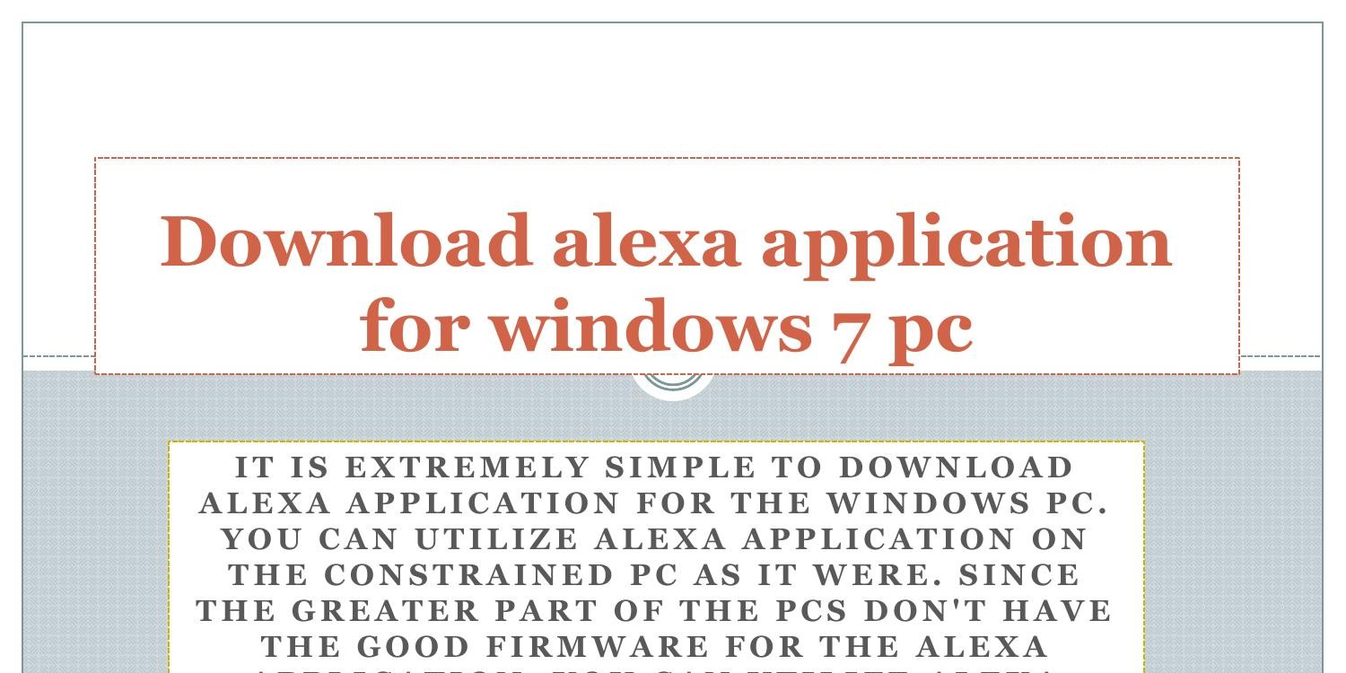 alexa for windows 7