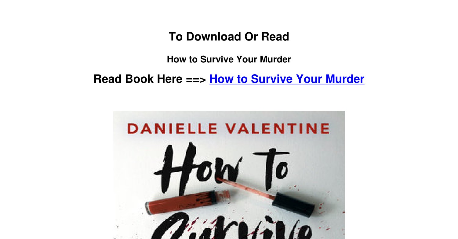 EPub Download How to Survive Your Murder by Danielle Valentine.pdf