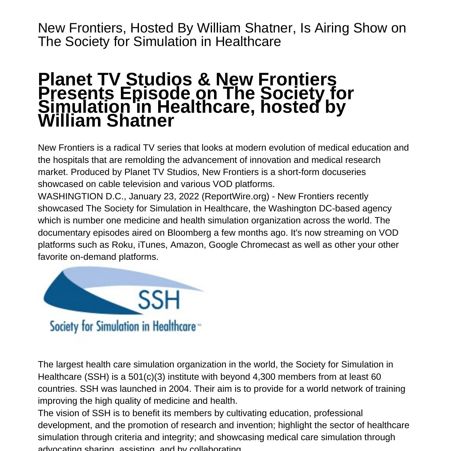 Planet TV Studios New Frontiers Hosted By William Shatner Features ...