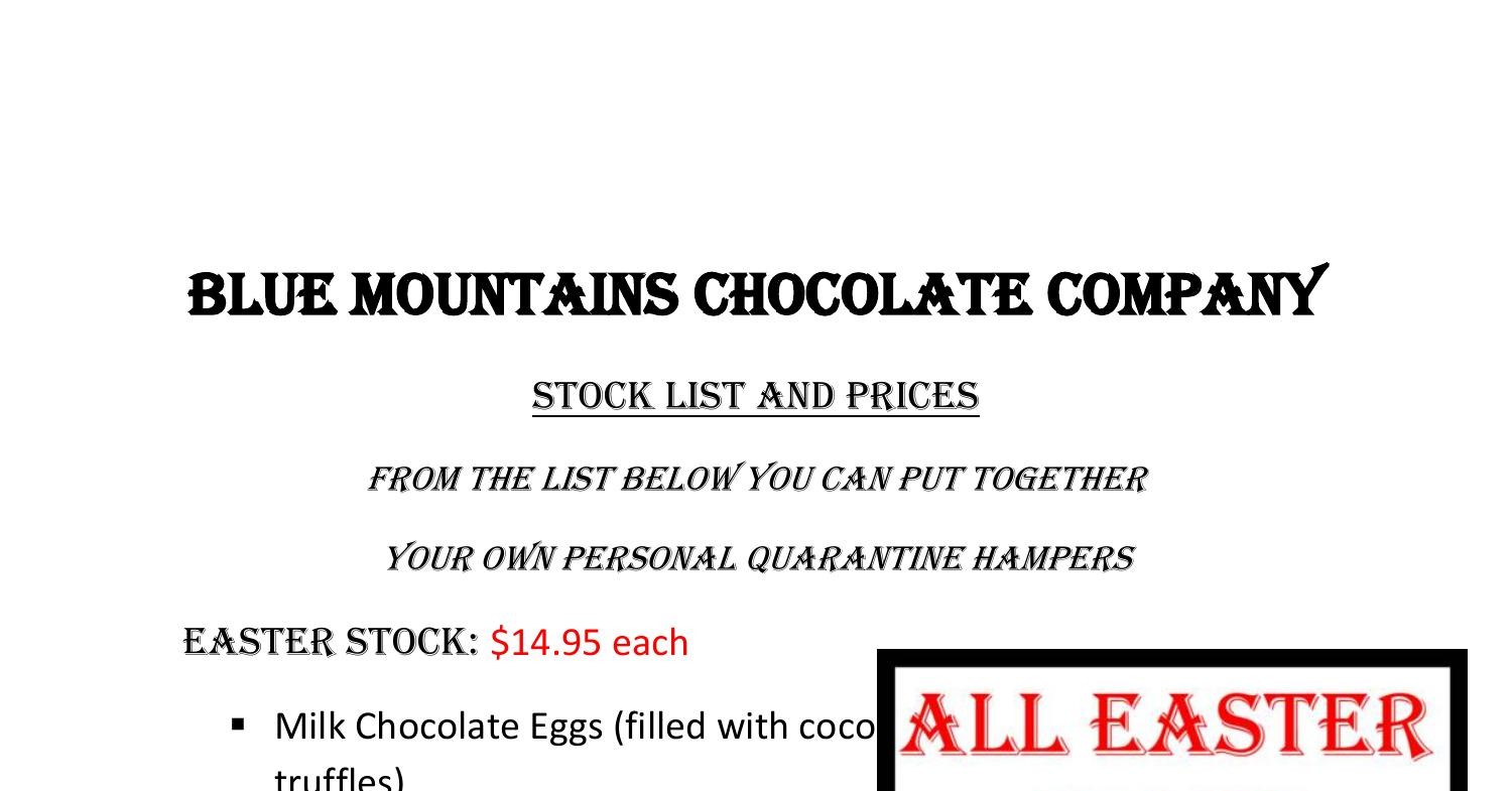 Blue Mountains Chocolate Company Stock and Prices.pdf DocDroid