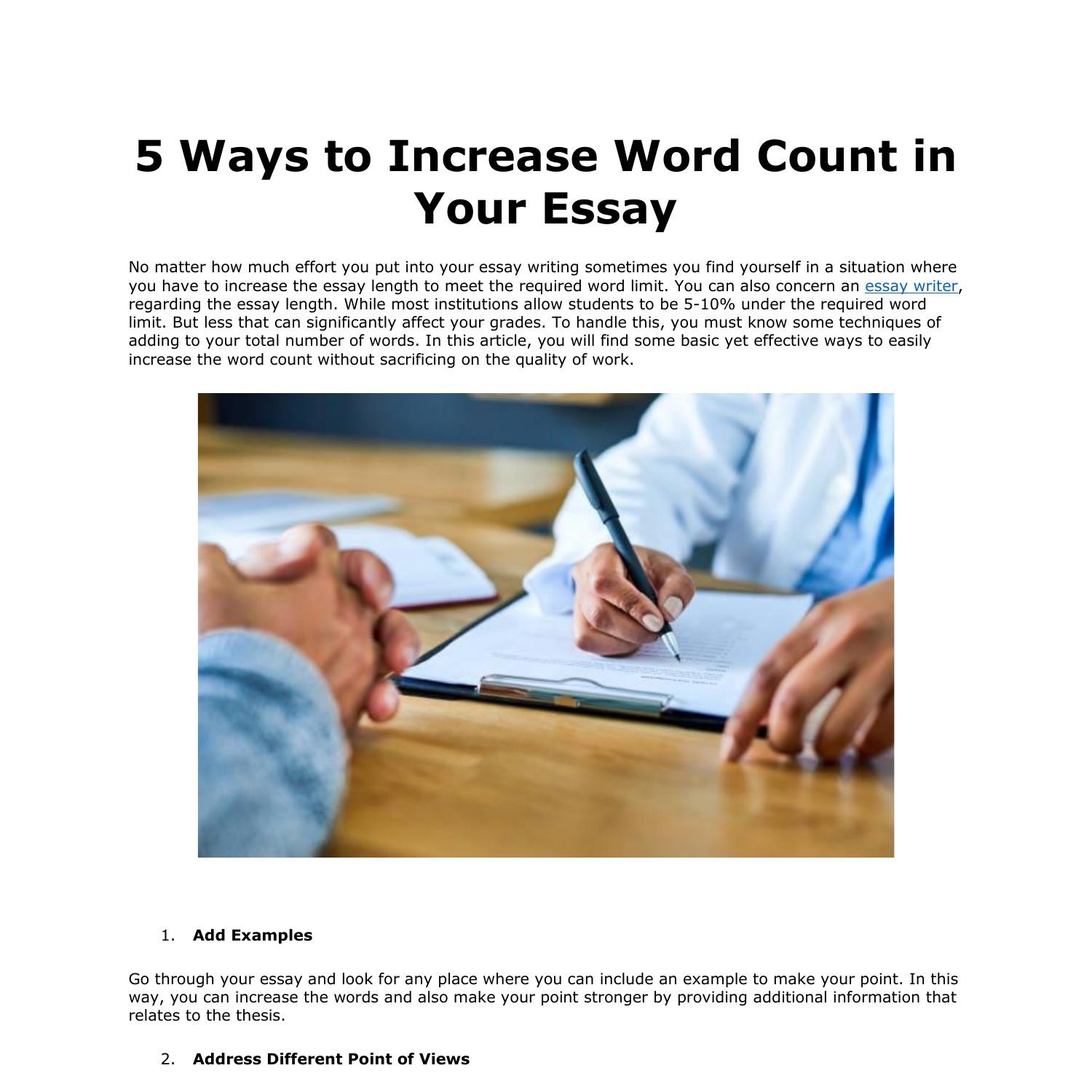 increase word count in essay