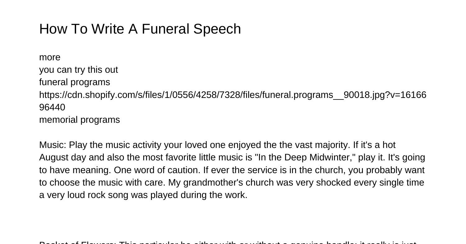 How Compose A Funeral Speechmbyhm.pdf.pdf DocDroid